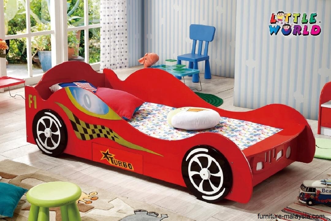 Little Ghibli - 265 Red Kids Car Bed Bed & Bedframe Choose Sample / Pattern Chart