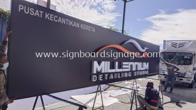 Signboard 3D Led frontlit # Aluminum Box up 3d Lettering # Signboard Pusat Kecantikan Kereta