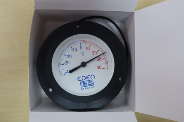 EDEN 100MM (DIA.)THERMOMETER WITH CAPI. TUBE 1.5M(L)(BLACK)(RANGE: -40 TO+40C)