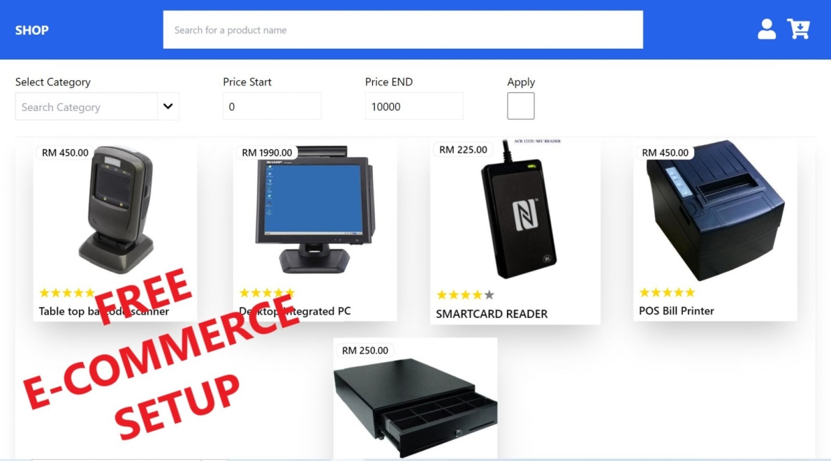 FREE E-COMMERCE SETUP