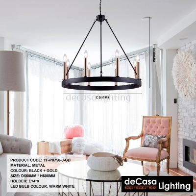 CHANDELIER LIGHT (YF-P0750-8-GD)