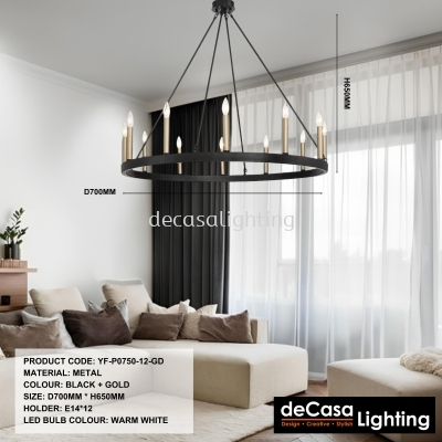 CHANDELIER LIGHT (YF-P0750-12-GD)