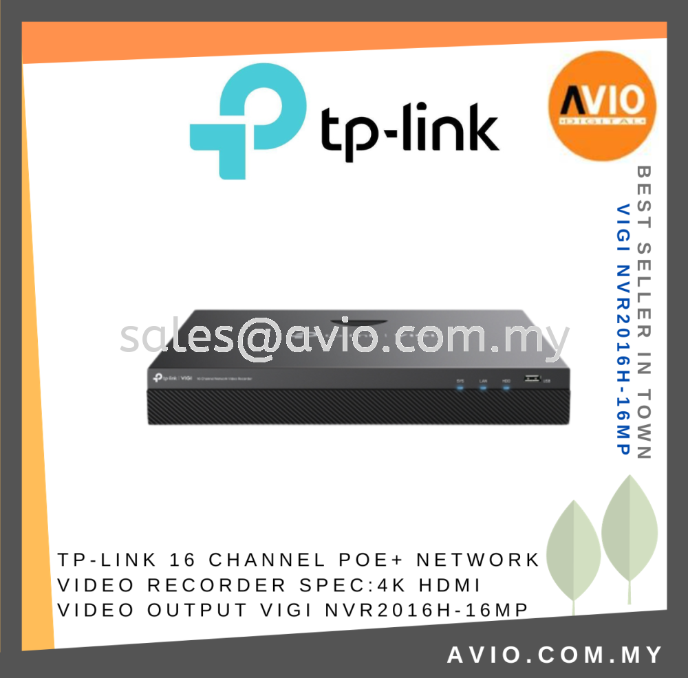 TP-LINK 16 Channel PoE+ Network Video Recorder Spec:4K HDMI