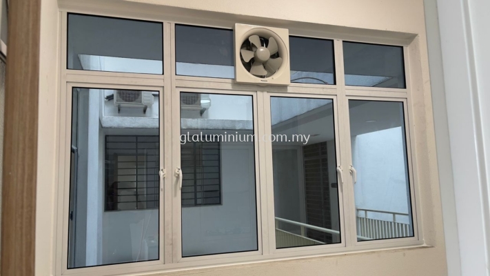 Casement window 4 panel + above fix glass / Exhaust fan @ Green Residence,jalan Rasa Sayang 1,Cheras,Kajang