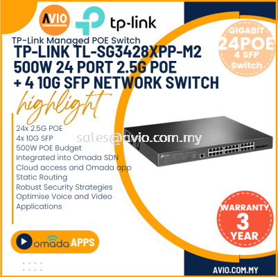 TP-LINK Tplink 24 Port 2.5G POE + 4 Port 10G SFP L2 IP Network Managed POE Switch 24 2.5G POE 4 10G SFP TL-SG3428XPP-M2