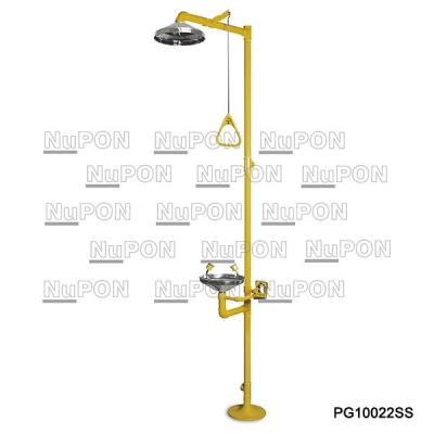 Stainless Steel Bowl Combination Emergency Shower And Eyewash Without Foot Pedal ; MODel: PG10022SS 