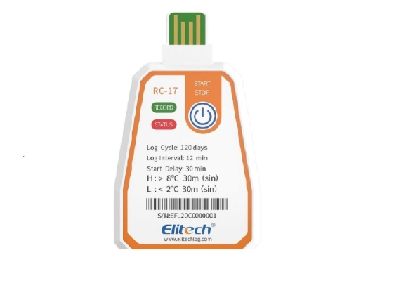 ELITECH RC-17 Disposable Single-Use Temperature Recorder Data Logger USB PDF Report 