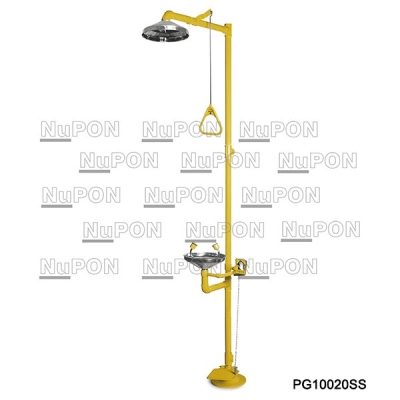 Stainless Steel Bowl Combination Emergency Shower And Eyewash With Foot Pedal ; MODel: PG10020SS 