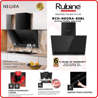 Rubine Cooker Hood RCH-NEORA-90BL