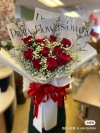 Ro26-12 Pcs Red Roses Roses 玫瑰 Hand Bouquet 手捧花