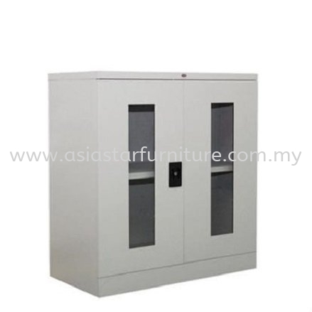 HALF HEIGHT STEEL CUPBOARD WITH GLASS SWINGING DOOR - botanic | bukit raja | bukit tinggi