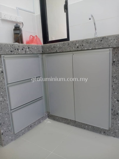 Aluminum Cabinet swing door + drawer@ MKH Boulevard 2 Kajang,jalan Bukit,Taman Bukit Mewah,kajang