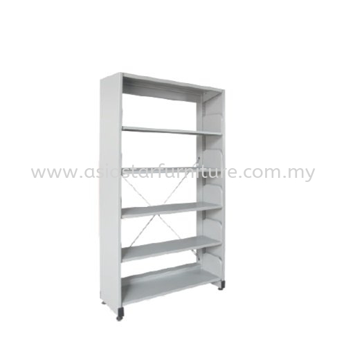 LIBRARY SHELVING SINGLE SIDED WITH SIDE PANEL & 5 SHELVING - shah alam | gombak | selayang  