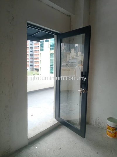 aluminum swing door + glass @Changkat Built Bintang,Kuala Lumpur