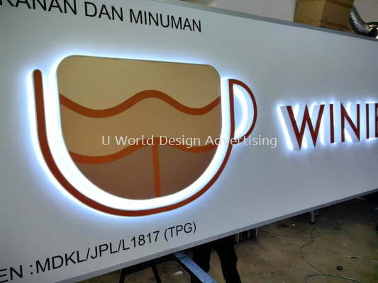 3D LED Backlit Cafe Signboard Manufacturer Supply and Installation Services at Klang Valley, Selangor, KL 