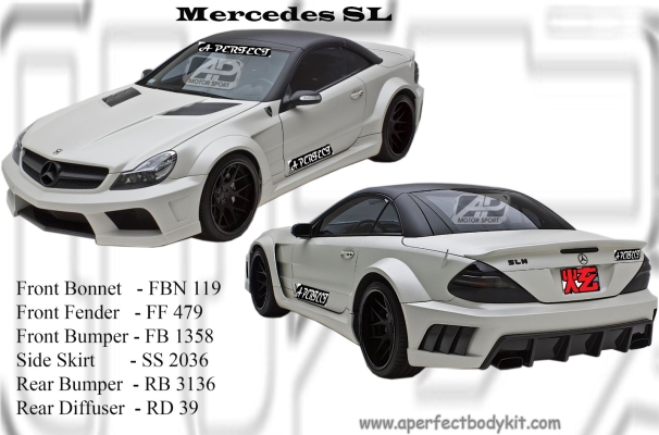 Mercedes SL (Mish Style) Front Bonnet, Front Fender, Front Bumper, Side Skirt, Rear Bumper, Rear Diffu