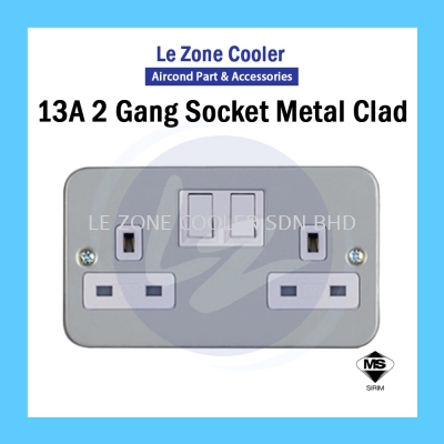 13A 2 Gang Switch Socket Metal Clad