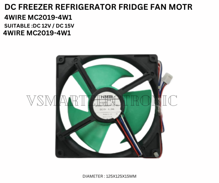 SHARP REFRIGERATOR FAN MOTOR DC12V/15V 4 WIRE / FRIDGE FAN MOTOR REFRIGERATOR FAN  MOTOR FREEZER