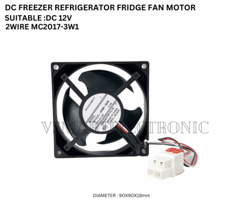 SAMSUNG / PANASONIC DC FREEZER REFRIGERATOR FRIDGE FAN MOTOR DC12V 3WIRE 90X90X18MM