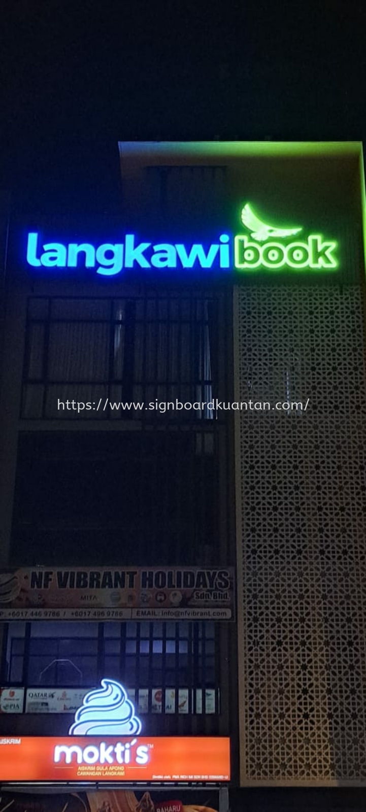 LANGKAWI BOOK OUTDOOR 3D LED BOX UP FRONTLIT LETTERING SIGNAGE AT