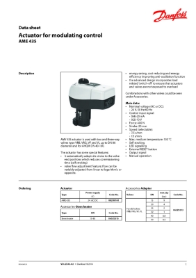 DANFOSS AME 435 MODULATING ACT.ONLY 24VAC,50/60HZ 0-10V(STROKE:20MM)(P/N:082H0161)(R:AME15[082G3208]