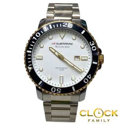 Subamarine Classic Design Silver Stainless Steel Band White Dial Men Watch J214MDMT(A)