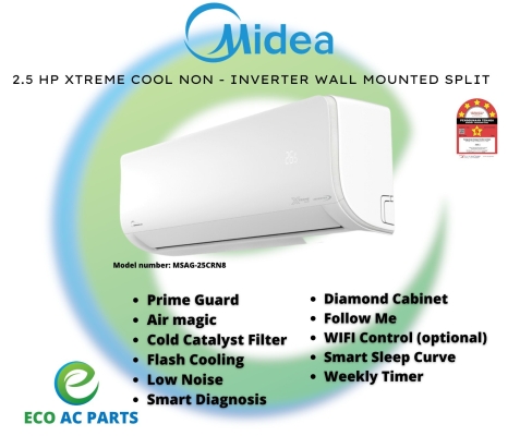 Midea 2.5HP Xtreme Cool Non-Inverter Wall Mounted Split