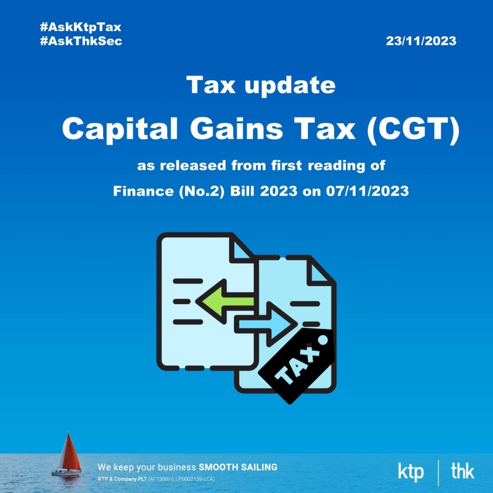 Capital Gain Tax 2024 Nov 23, 2023, Johor Bahru (JB), Malaysia, Taman