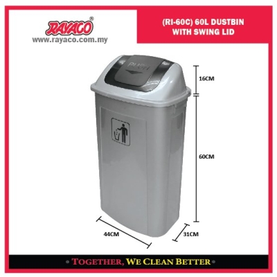 (RI60C) 60L DUSTBIN WITH SWIVEL LID