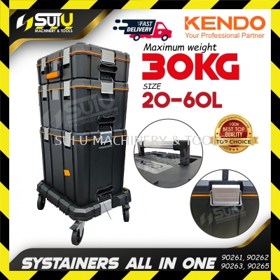 [SET] KENDO 90261 + 90262 + 90263 + 90265 20/40/60L Systainers w/ Cart