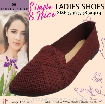 SPEEDY RHINO Ladies Comfort Flat Shoes -SR-530199-33- MAROON Colour