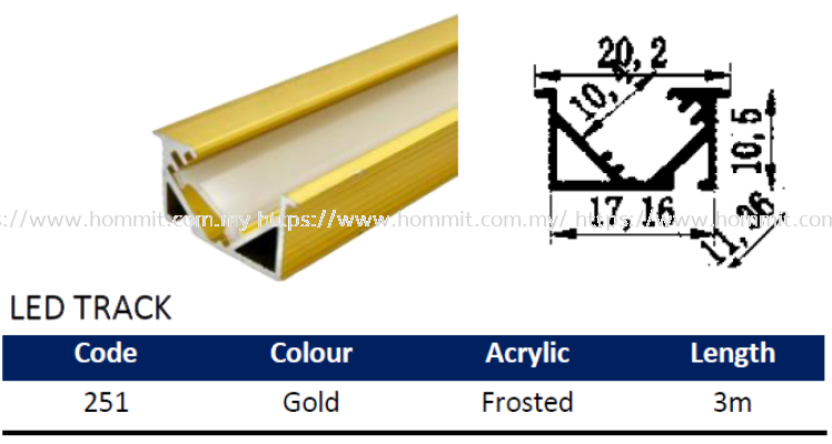 LED Track - Code 251 - Gold