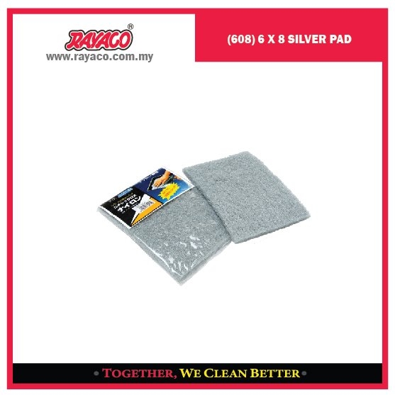 (608) 6X8 SILVER PAD Sponge, Pad & Scrubber Series