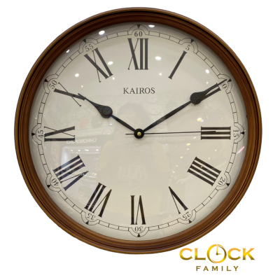 Kairos Brown Wooden Case Quartz Movement Wall Clock KW5162