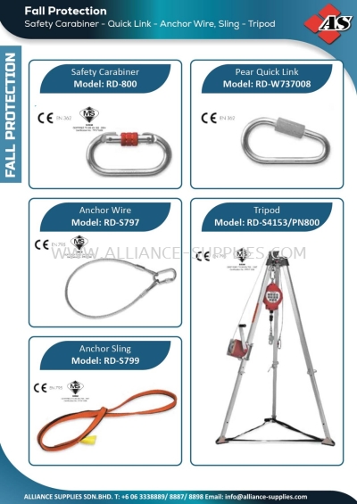 Safety Carabiner / Pear Quick Link / Anchor Wire / Anchor Sling / Tripod