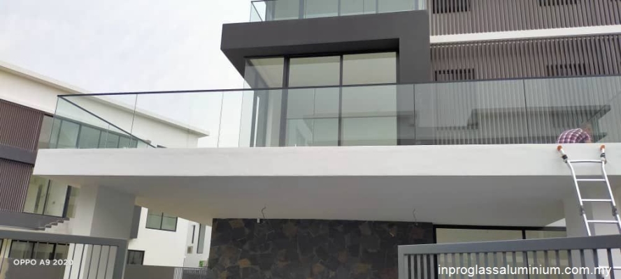 Balcony Tempered Glass Railing - - Ampang