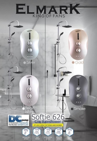 ELMARK Softie 626 Rain Shower Water Heater Affordable Luxury for Your Bath