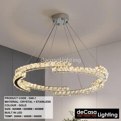 MODERN CRYSTAL RING PENDANT LIGHT (D40-1)