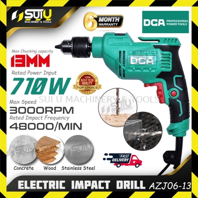 DCA AZJ06-13 13MM Electric Impact Drill 710W 3000RPM