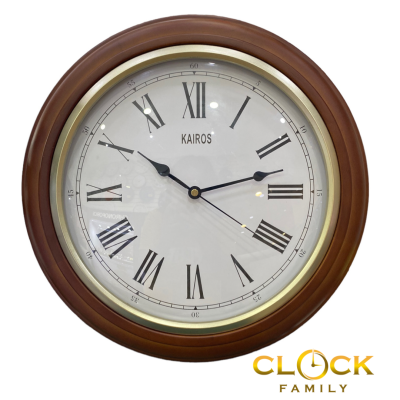 Kairos White Dial Wooden Case Quartz Movement Wall Clock KS398