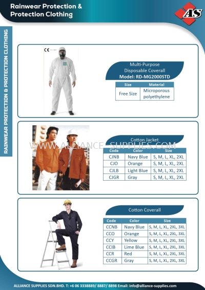 Multi-Purpose Disposable Coverall / Cotton Jacket / Cotton Coverall
