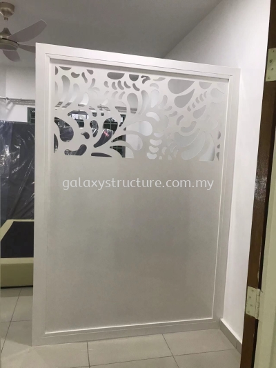 Progress done: To fabrication and install custom make new design laser cut powder coated divider panel - Klang