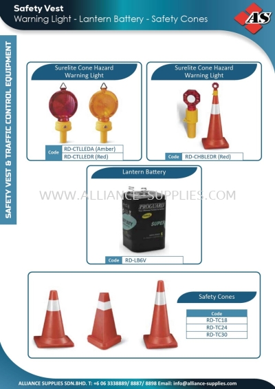 Surelite Cone Hazard Warning Light / Lantern Battery / Safety Cones