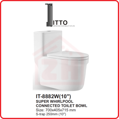 ITTO Super Whirlpool Connected Toilet Bowl IT-8882W(10")