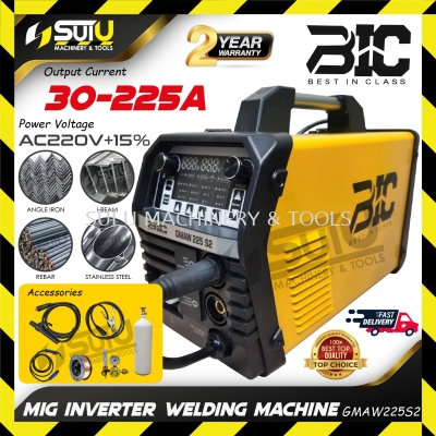 [ WITH GAS ] BIC GMAW225 S2 / GMAW225S2 MIG Inverter Welding Machine / Mesin Kimpalan / պ 30-225A