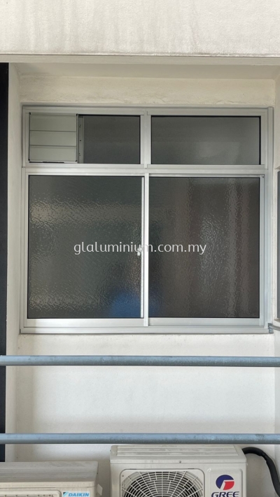 Sliding window 2 panel + above fix glass @Landmark Residence 2,kajang