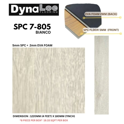 SPC Flooring SPC Vinyl Click 7mm - Bianco ( SPC7-805 )