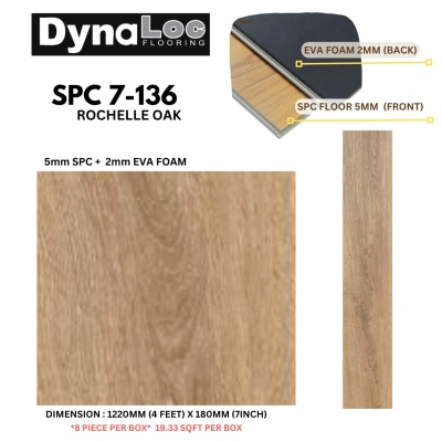 SPC Flooring SPC Vinyl Click 7mm - Rochelle Oak ( SPC7-136 )