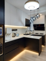 Minimalist Black & White Kitchen Design- Interior Design - SD Renovation - Pasir Gudang, Johor Bahru