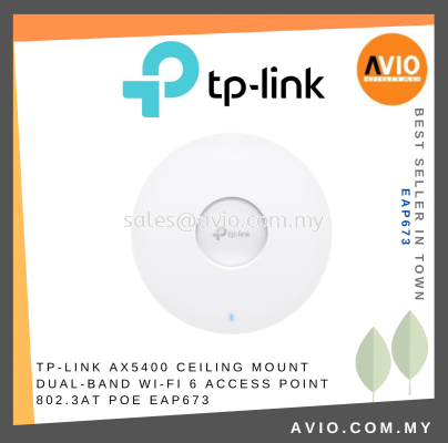 TP-LINK AX5400 Ceiling Mount Dual-Band Wi-Fi 6 Access Point 802.3at POE EAP673